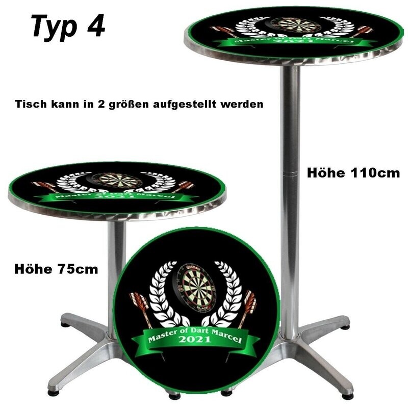 Darttisch - weiterer Individueller Tisch Dart mit Namen oder Text
