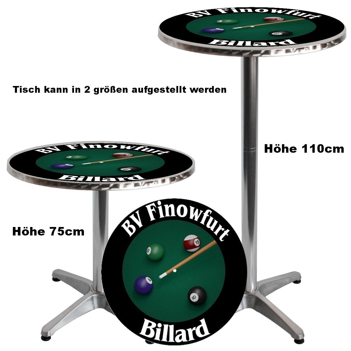 Individueller Tisch mit Namen oder Text Billard
