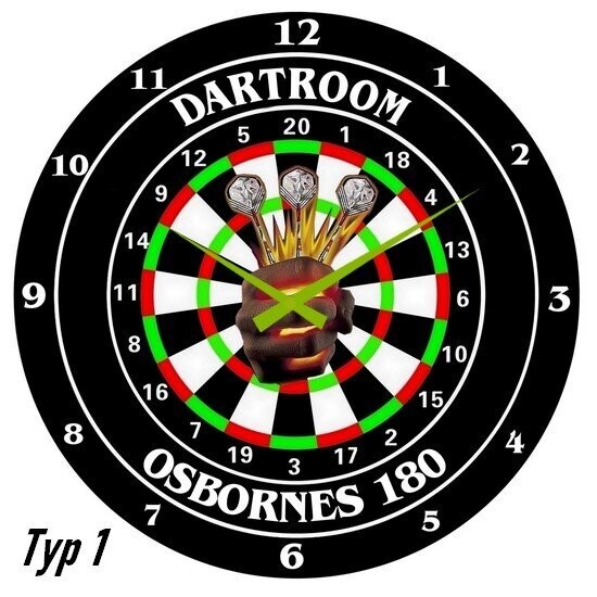 Dart Room Wanduhr  mit Name bzw. Text