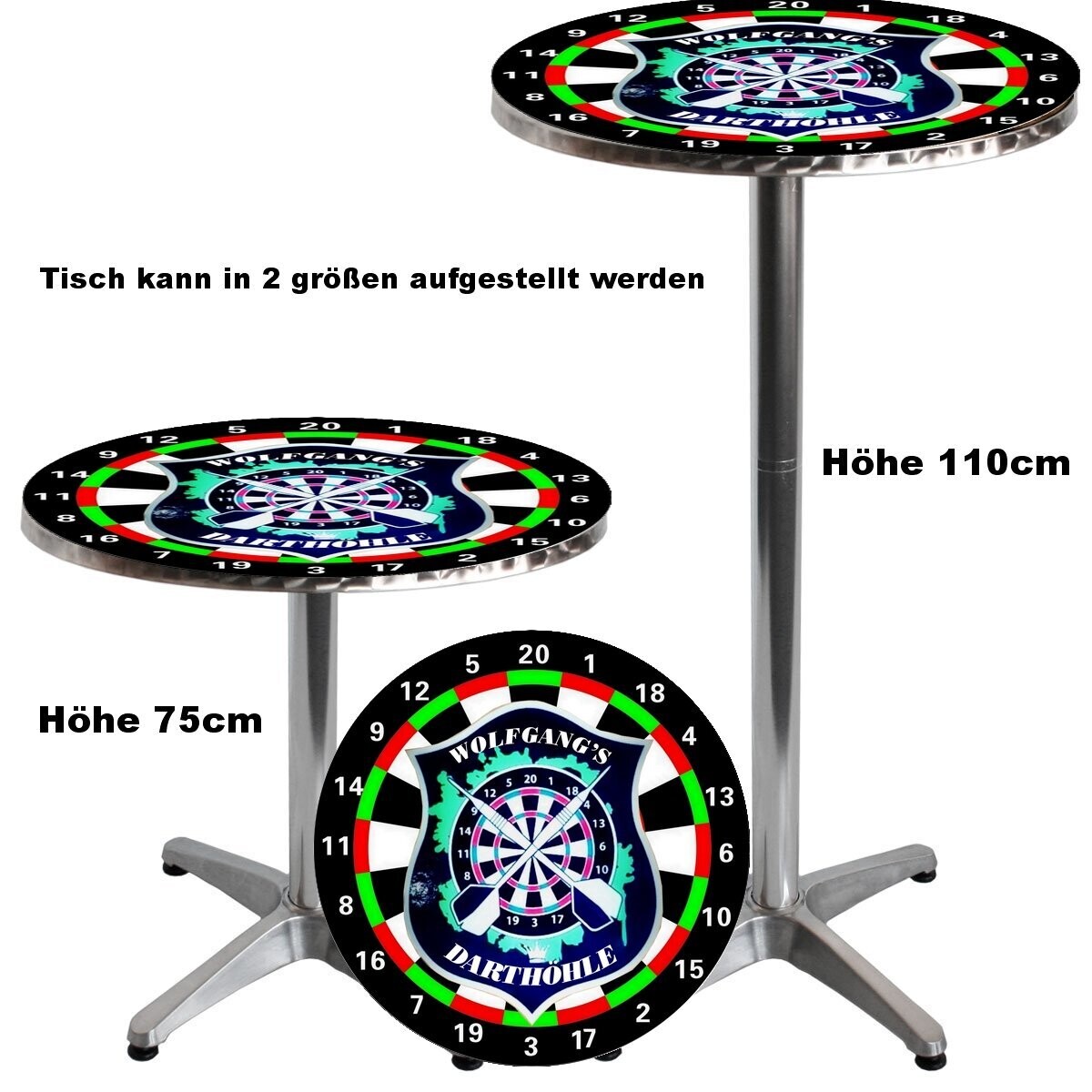 Individueller Tisch mit Logo von Ihrem Dartclub
