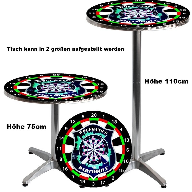 Individueller Tisch mit Logo von Ihrem Dartclub