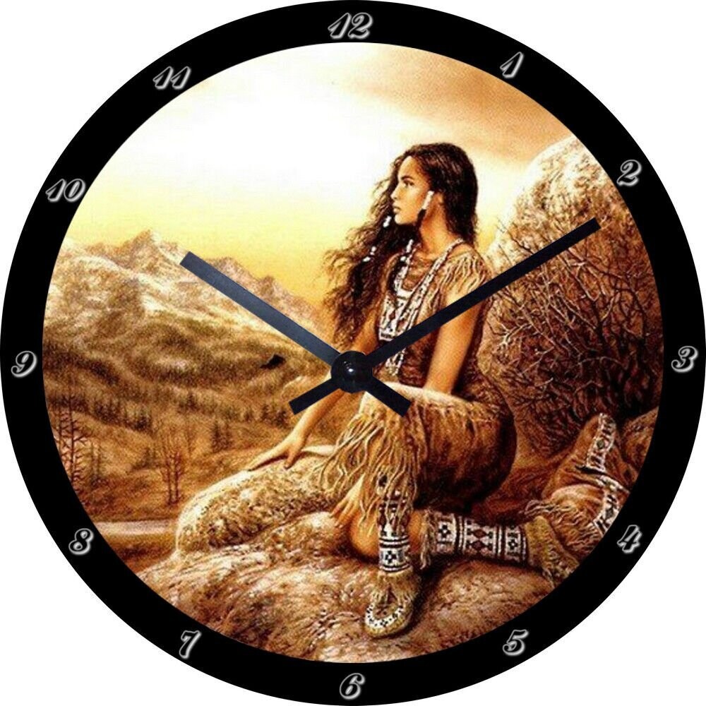 Wanduhr Indianer Frau - Squaw