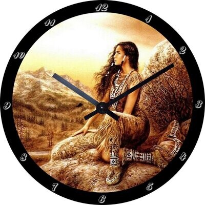 Wanduhr Indianer Frau - Squaw