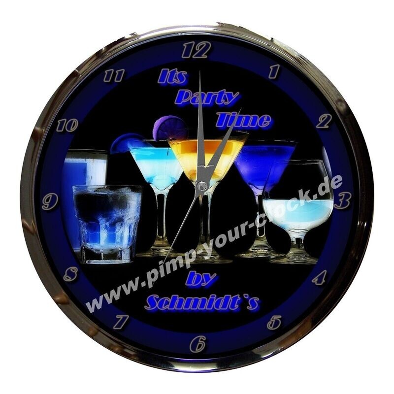 Party Time Uhr mit Namen