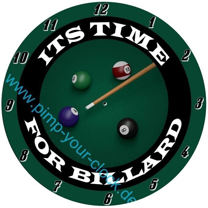 Billard Uhr mit Spruch