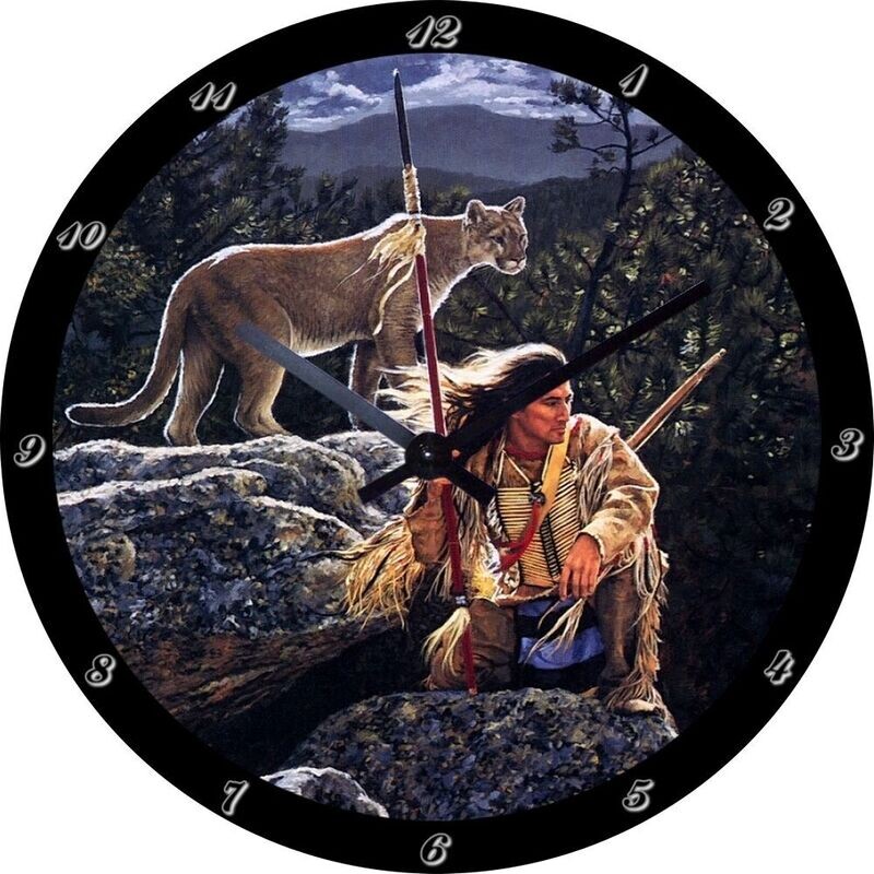 Wanduhr Indianer - Tiger