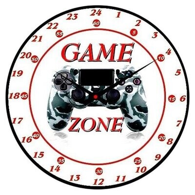 24 Stunden  Wanduhr Game Zone