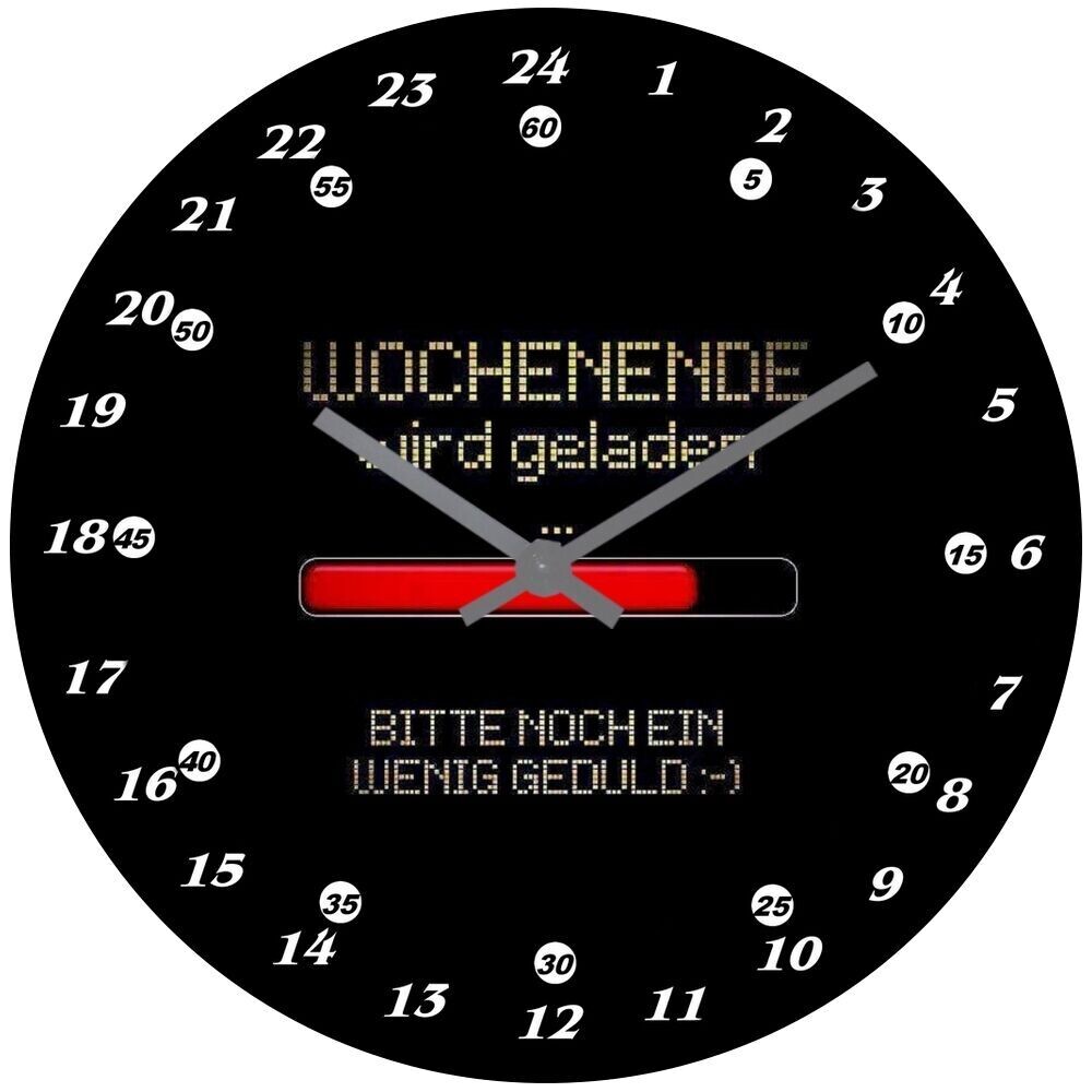 24 Stunden Wanduhr Wochenende wird geladen .... Handy