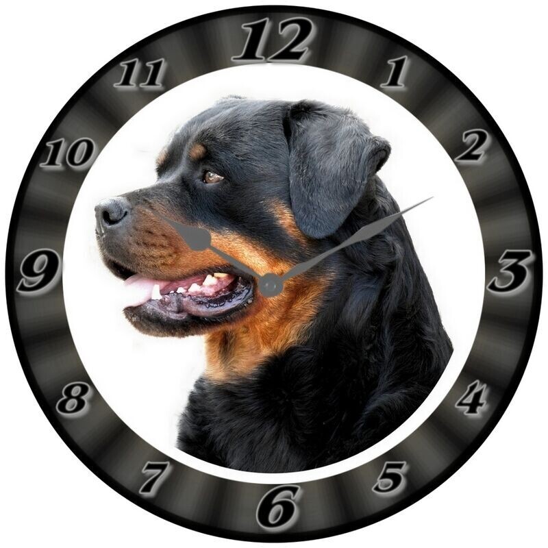 Wanduhr Tier - Hund -Rottweiler Wanduhr Tier - Hund -Rottweiler