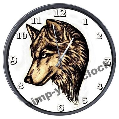 Wanduhr Tier -  Hund -  Wolf