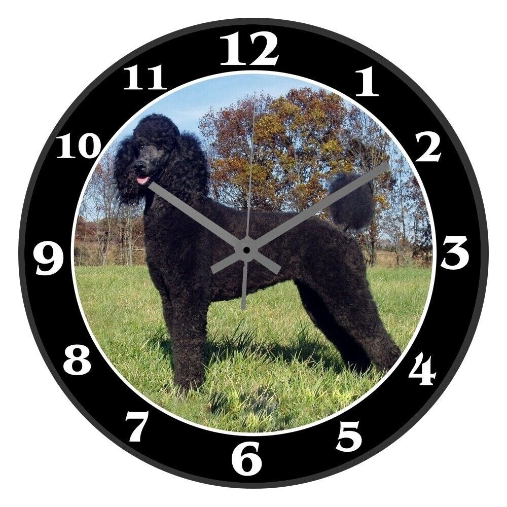 Wanduhr Tier - Hund - schwarzer Pudel