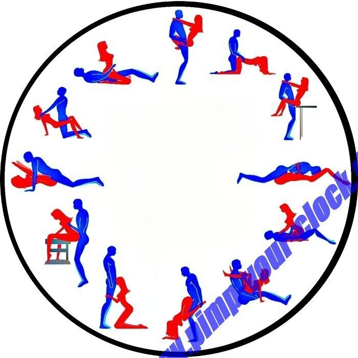 Wanduhr  Sex - Stellungen -  in Weiß