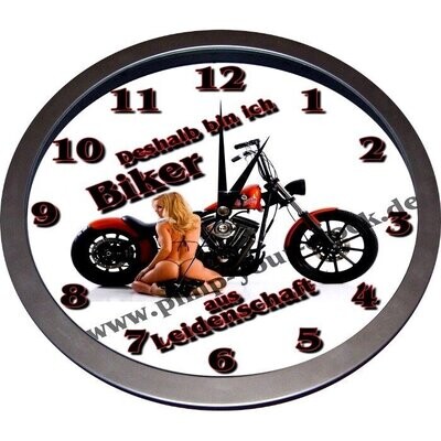 Wanduhr Bike - Biker aus Leidenschaft mit Grirl Wanduhr Bike - Biker aus Leidenschaft mit Grirl