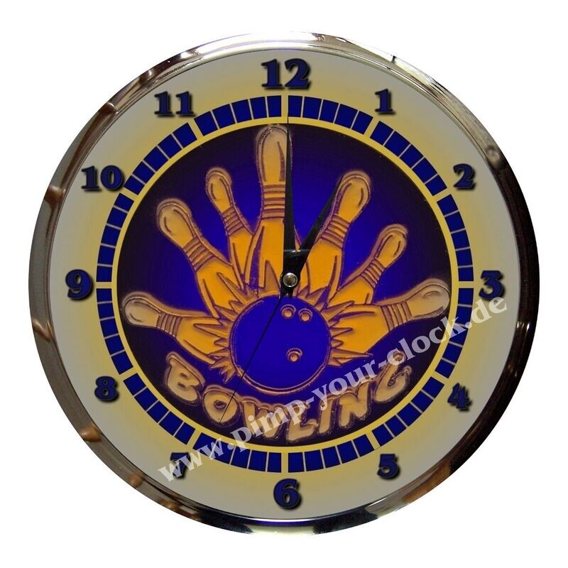 Wanduhr  Bowling - Kegeln