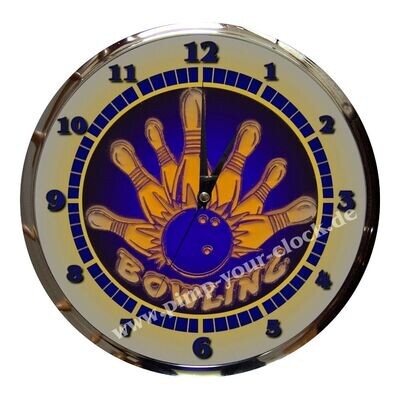 Wanduhr  Bowling - Kegeln