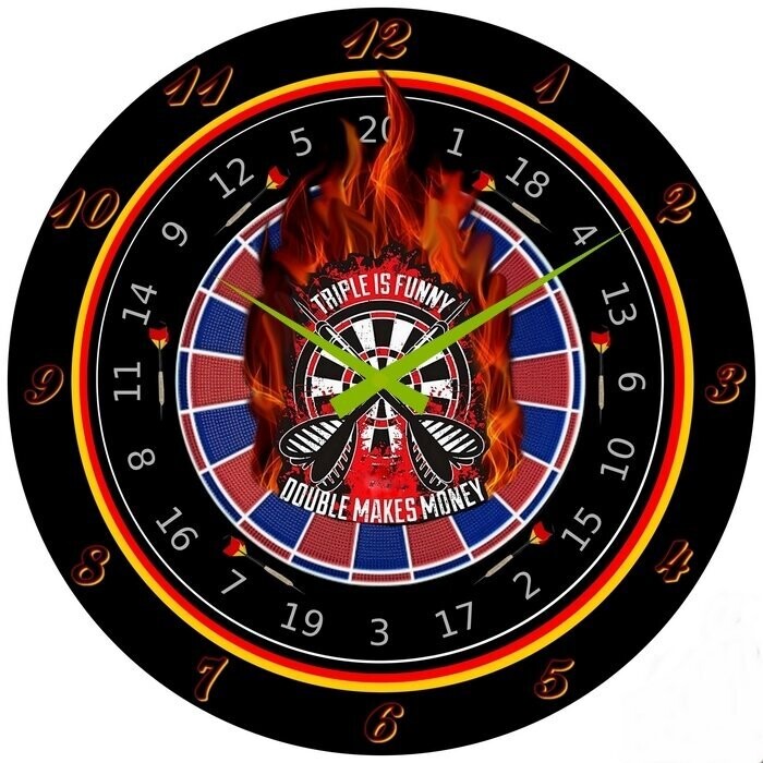 Dartuhr mit Motiv E-Dart - Softdartscheibe mit Aufschrift bzw. Spruch