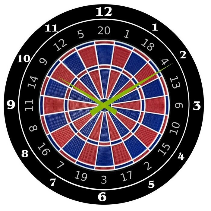 Dartuhr mit Motiv E-Dart - Softdartscheibe Dartuhr mit Motiv E-Dart - Softdartscheibe