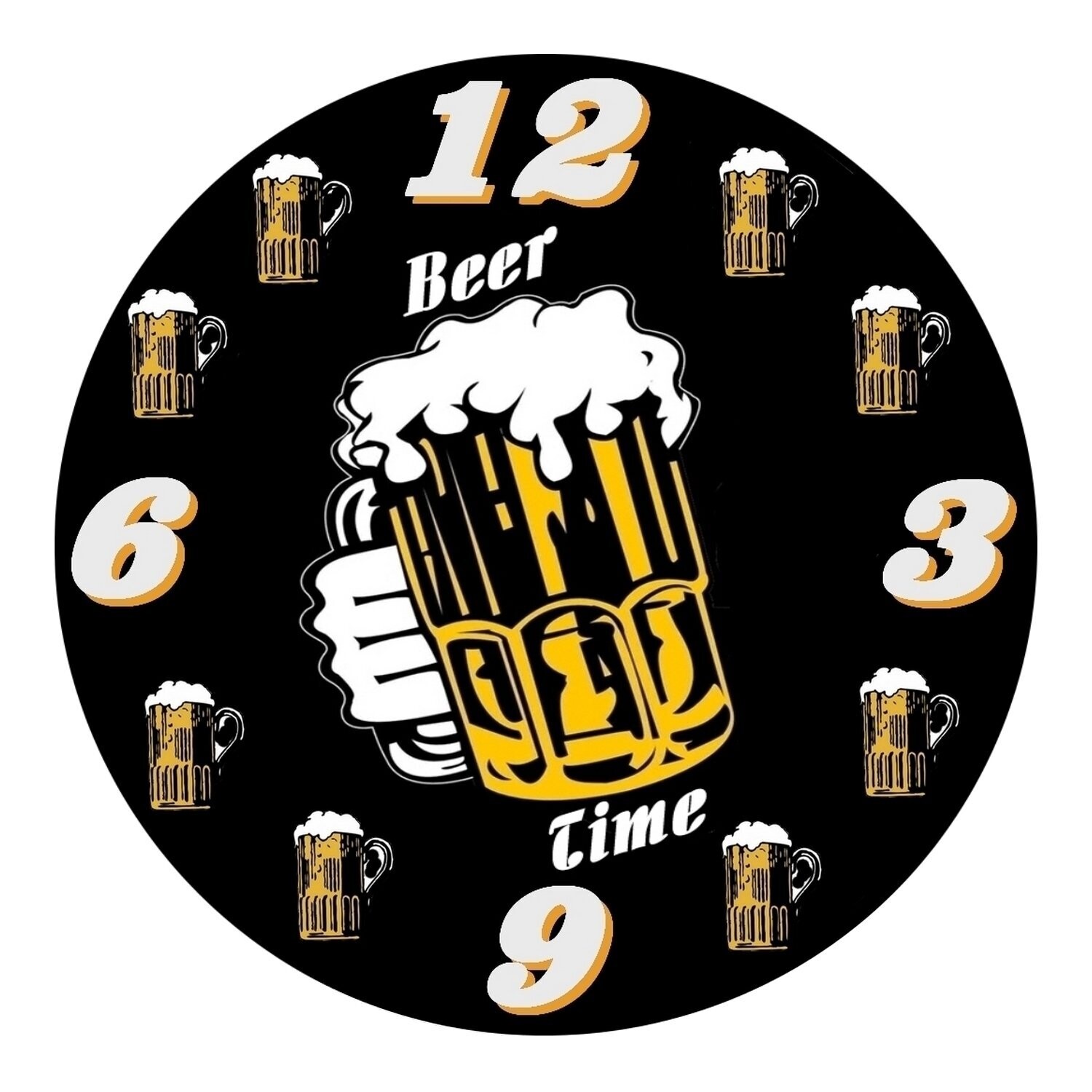 Bier- Beer Wanduhr mit Bild