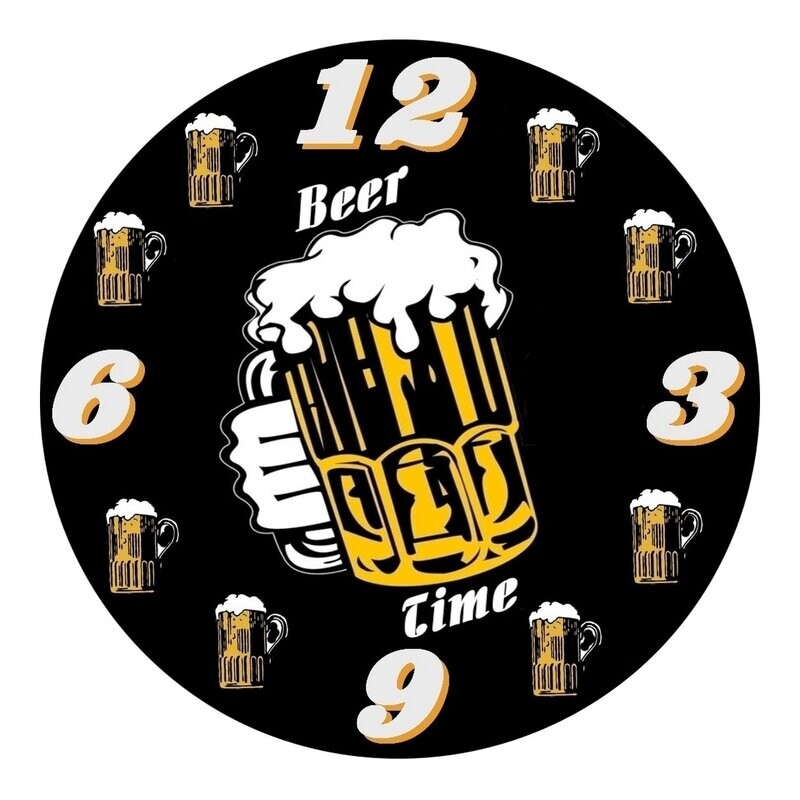 Bier- Beer Wanduhr mit Bild