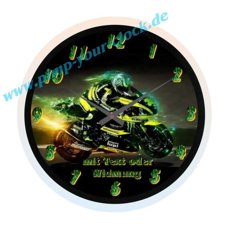 Top Wanduhr " Bike - Biker -Motorrad - Raceing  " mit Text