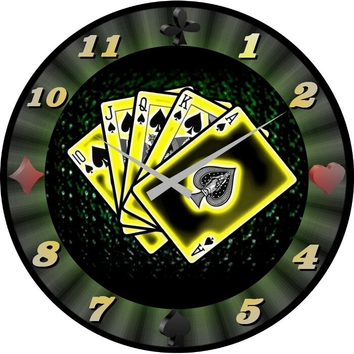 Wanduhr Spielkarten - Skat - Poker