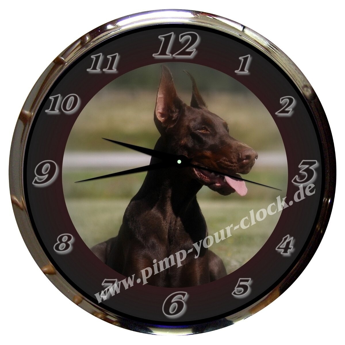 Wanduhr " brauner Dobermann "