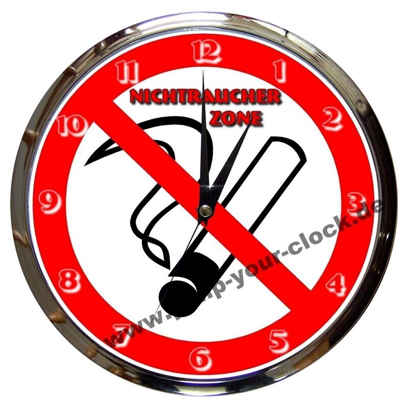 Wanduhr " Nichtraucher "