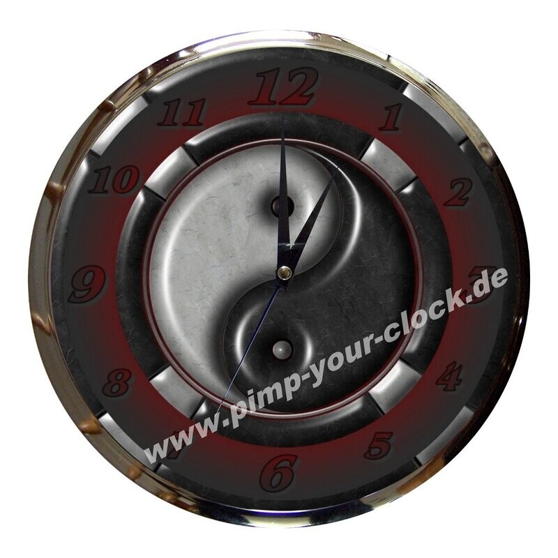 Wanduhr Yin Yang
