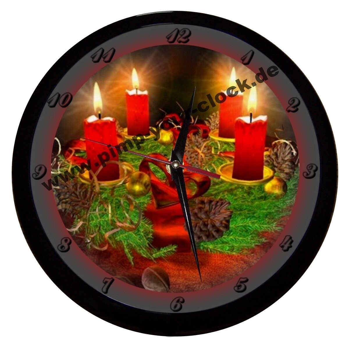 Wanduhr Adventskranz