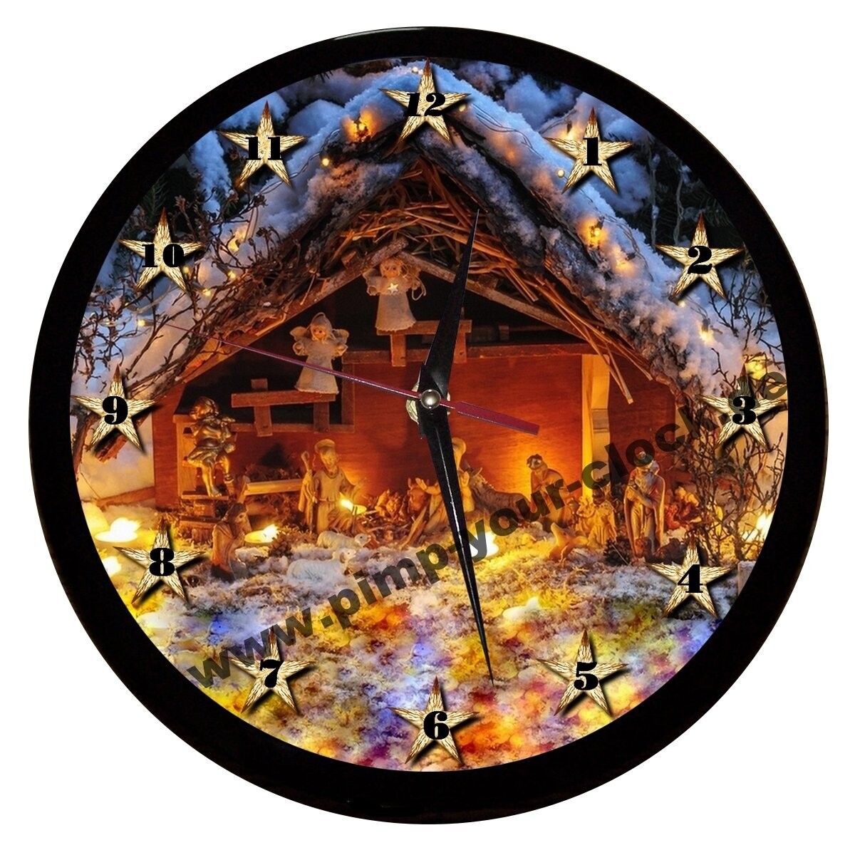 Wanduhr Weihnachtskrippe