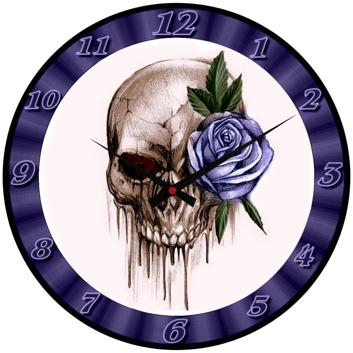 Wanduhr Gothic - Totenkopf