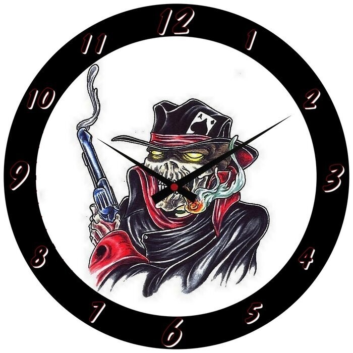 Wanduhr Skull - Totenkopf - Raucher