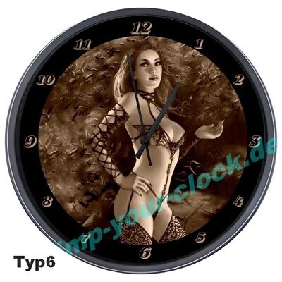 Wanduhr Gothic Girl - Frau