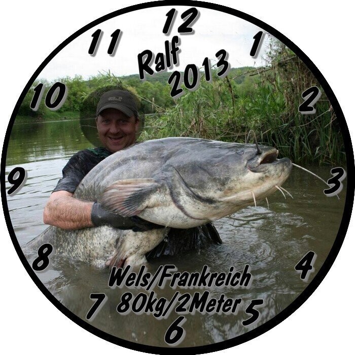 individuelle Wanduhr Fischen - Angeln
