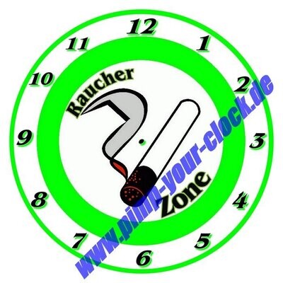 Wanduhr Raucher Zone