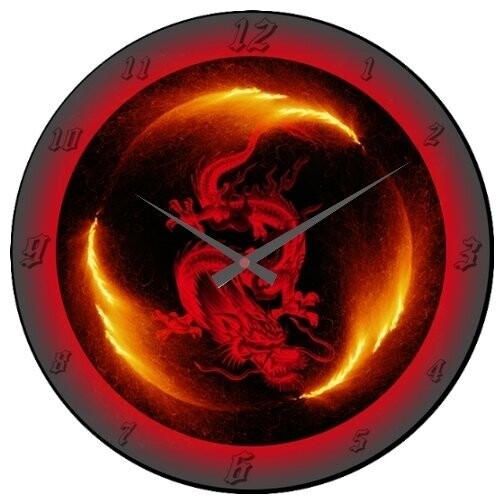 Wanduhr Drachen - Dragon - Feuer - Fantasy