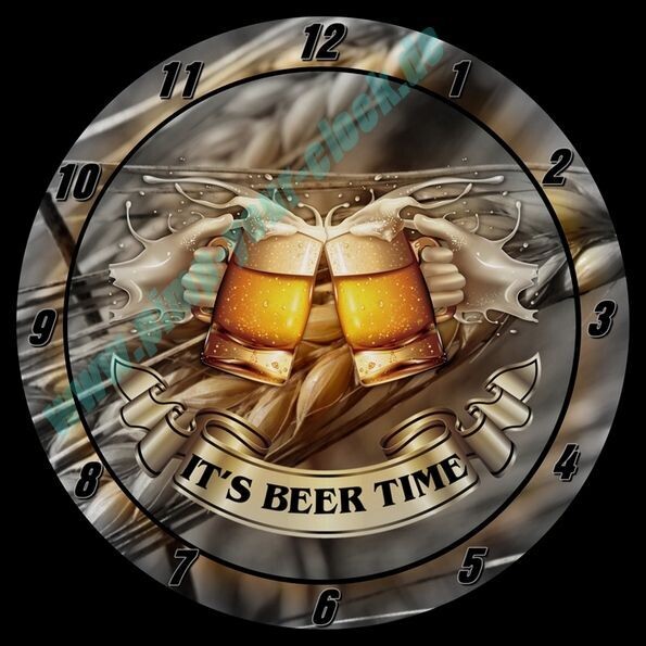 Bier- Beer Wanduhr mit Aufschrift Bier- Beer Wanduhr mit Aufschrift