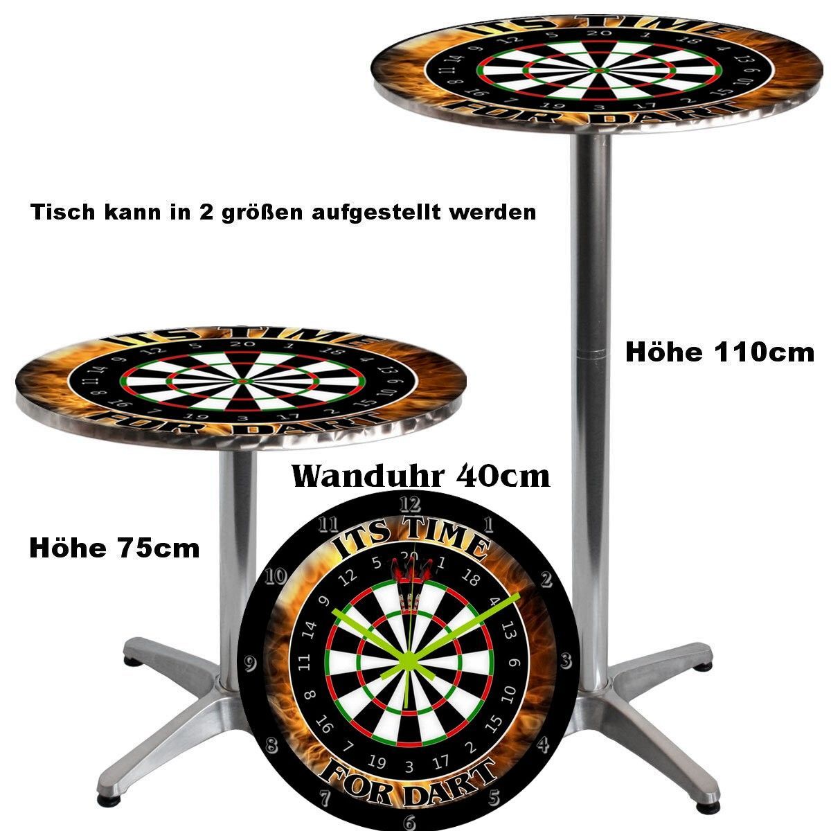 Top Angebot 2 in einem " Darttisch & Dartuhr in 40cm Größe " ITS TIME FOR DART