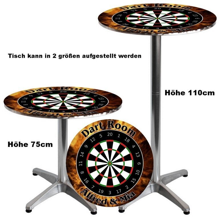 Darttisch - Individueller Tisch mit Namen oder Text Dart