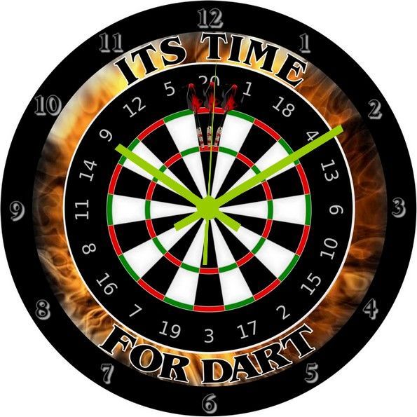 Dartuhr ITS TIME FOR DART in 30cm als Steel oder Softdart