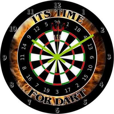 Dartuhr ITS TIME FOR DART in 30cm als Steel oder Softdart