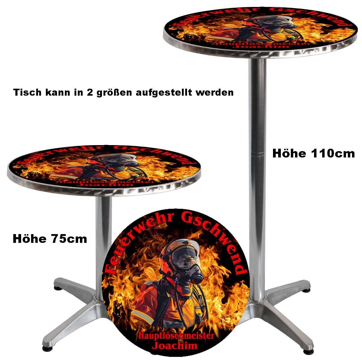 Stehtisch Feuerwehr - individuell mit Text und LED Beleuchtung mit Powerbank bzw Powerakku !!! Stehtisch Feuerwehr - individuell mit Text und LED Beleuchtung mit Powerbank bzw Powerakku !!!