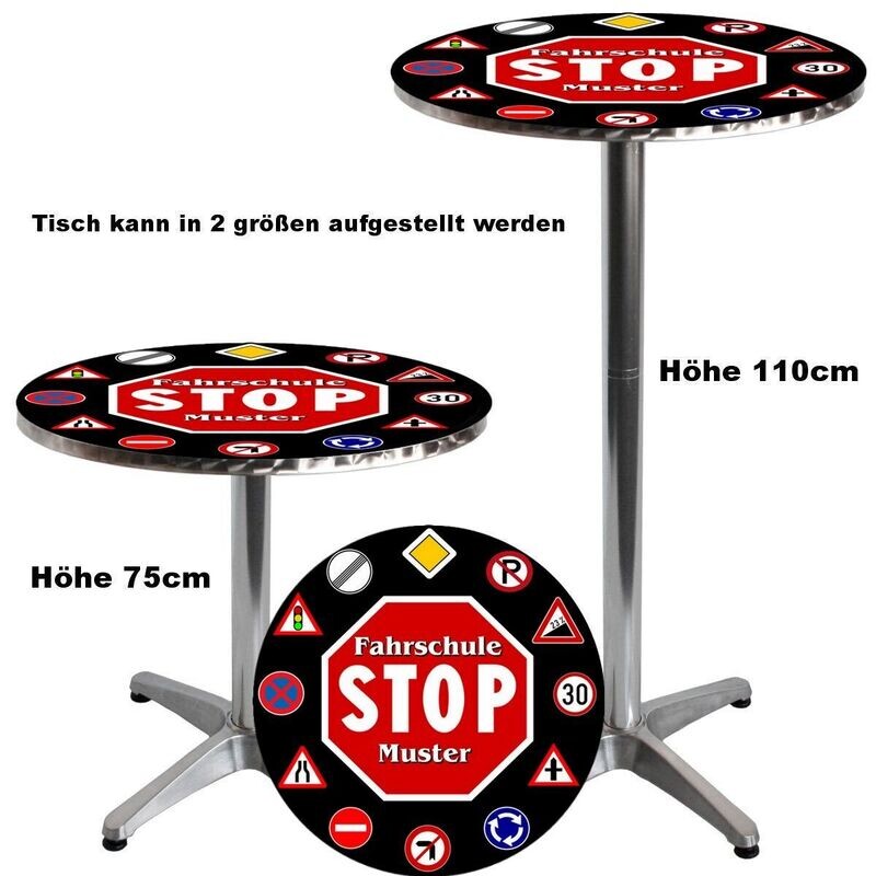 Stehtisch Fahrschule Motiv - individuell mit Text und LED Beleuchtung mit Powerbank bzw Powerakku !!! Stehtisch Fahrschule Motiv - individuell mit Text und LED Beleuchtung mit Powerbank bzw Powerakku !!!