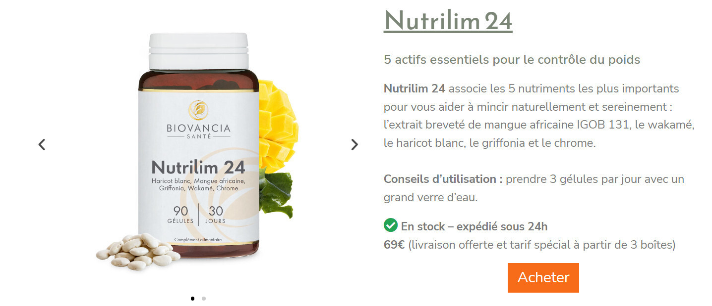 Biovancia Nutrilim 24 Pilules de Glycémie France Introduction &amp; Acheter