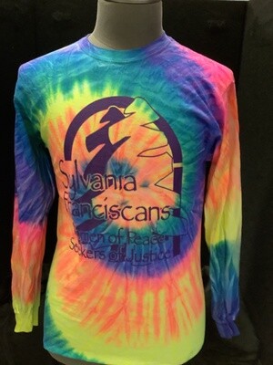 Tie-Dye Neon Rainbow Sylvania Franciscans Long Sleeve T-Shirt