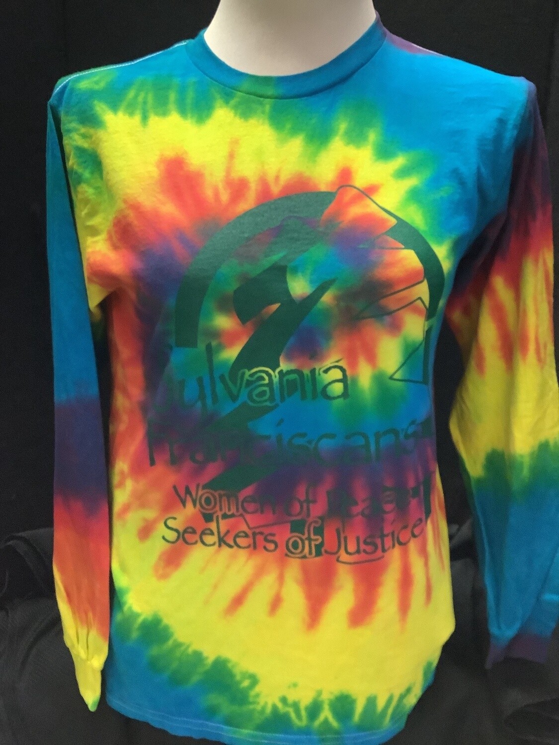 Tie-Dye Reactive Rainbow Sylvania Franciscians Long Sleeve T-Shirt