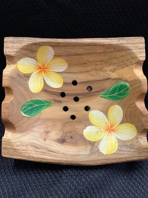 Wood Floral Soap Dish