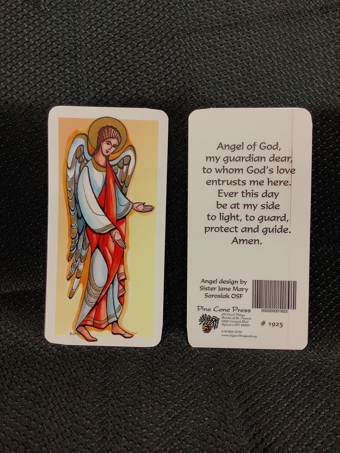 Guardian Angel Bookmark (Angel of God Prayer)