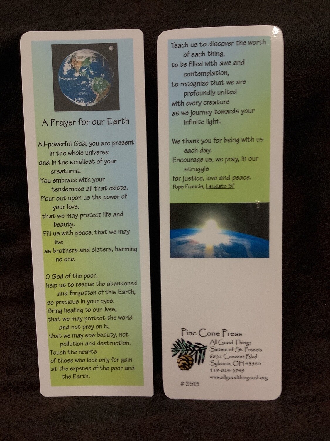 Prayers For Earth Bookmark