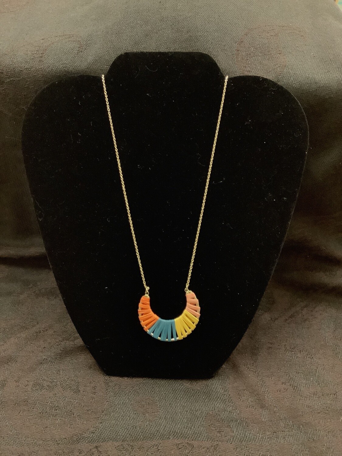 Necklace Wrapped Crescent Pendant